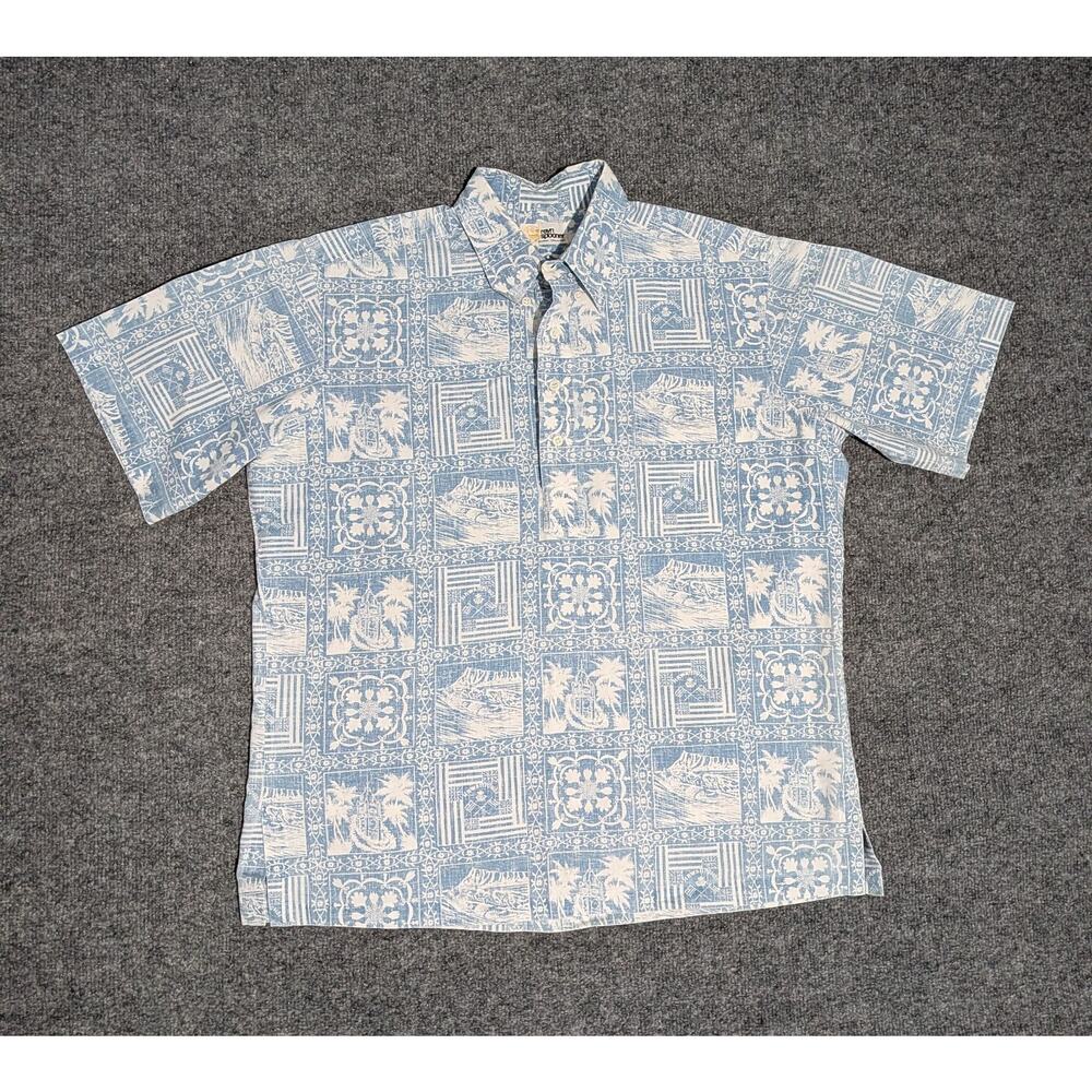Reyn Spooner Pullover Aloha Shirt Mens Size Medium Short Sleeve